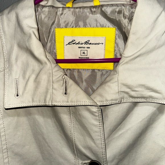 Eddie Bauer Vintage Beige and Yellow Women's Rain Jacket size XL - Picture 3 of 13